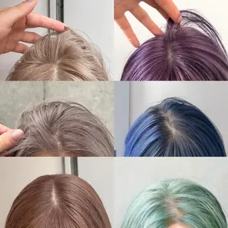 ミディアム カラー wカラー 指名No1かけるのヘアスタイル