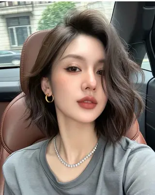 ミディアム 韓国✖️網紅🖤 パーマYURIYAのヘアスタイル