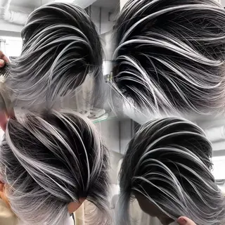 ミディアム カラー メンズ 渋谷/コントラストの 帝王👑のヘアスタイル