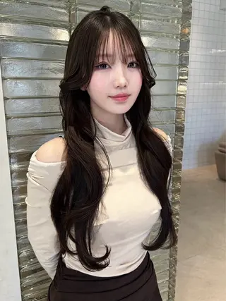 ロング カラー ヘアアレンジ メンズ ‎透明感×艶髪 ‎🫒maki🎀のヘアスタイル