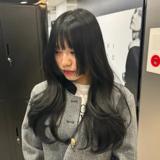 ミディアム カラー 新宿/顔周りカット/ レイヤー/がっきーのヘアスタイル