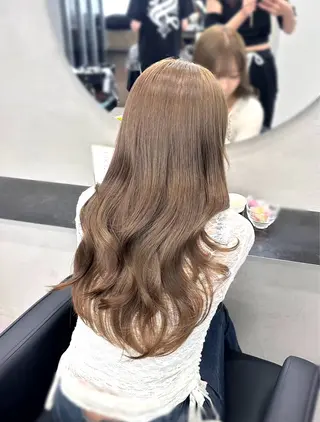 ロング カラー ヘアアレンジ 新宿⌇韓国風ヘア ⌇透明感カラーのヘアスタイル