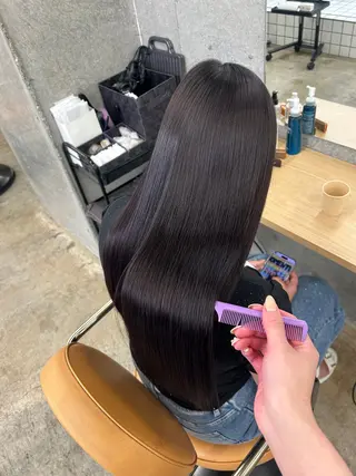 ロング カラー 🌷ラベンダーピンク 顔まわり🌷ねいろのヘアスタイル