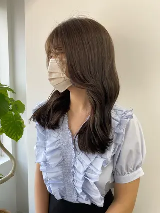 ロング カラー パーマ ヘアアレンジ メンズ アイブロウ MOE /Zina横浜2ndのヘアスタイル