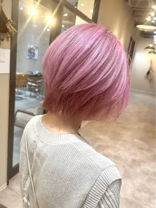 ショート ブリーチ特化🎀ピ ンクカラー高橋さやかのヘアスタイル