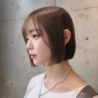 ミディアム カラー ヘアアレンジ 💥ボブ/艶髪/ 透明感カラー/陸人のヘアスタイル