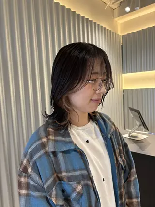 ミディアム カラー パーマ 押切 響 のヘアスタイル