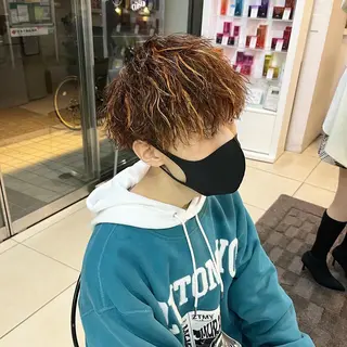 ショート カラー パーマ メンズ 本場韓国ヘア/韓国風 メンズヘア　須田龍世のヘアスタイル