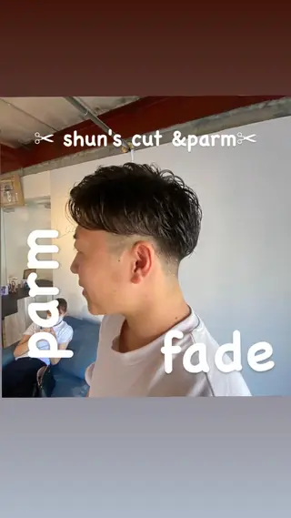 ショート パーマ メンズ SHUN札幌 メンズパーマフェードのヘアスタイル