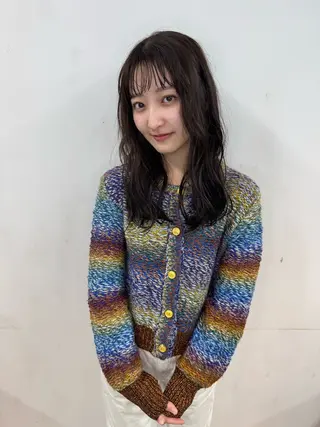 セミロング カラー パーマ 湘南パーマ髪質改善 職人　HIROKIのヘアスタイル