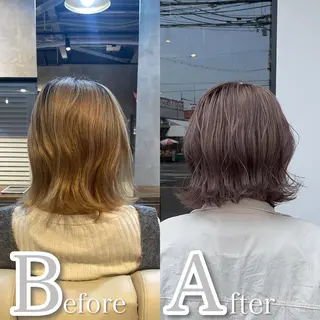 ミディアム カラー 飯田 智也のヘアスタイル