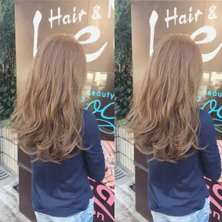 セミロング ロング カラー パーマ ヘアアレンジ 髪質改善/縮毛矯正 心斎橋/池本有宏のヘアスタイル