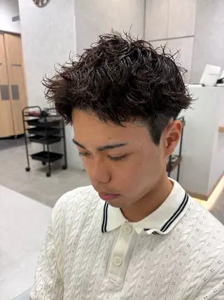 パーマ メンズ 縮毛矯正& 透明感カラー✨レオのヘアスタイル