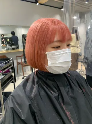 ミディアム カラー パーマ ボブパーマコテ巻き風 パーマNo1深江秀平のヘアスタイル