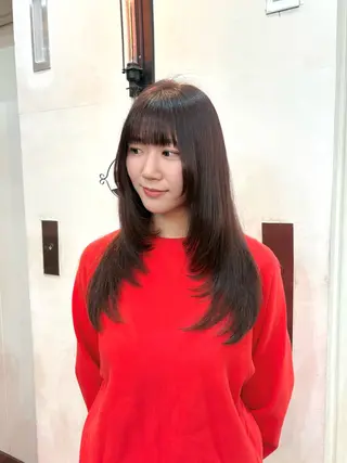 ロング rena/レイヤー /顔まわりのヘアスタイル