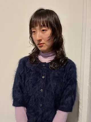 ミディアム パーマ 村瀬 晴飛のヘアスタイル