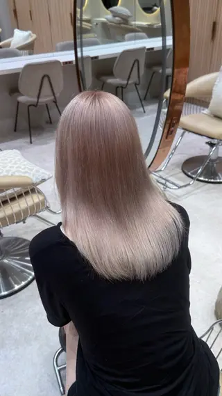 セミロング カラー 透明感カラー/縮毛 矯正/ Kurumiのヘアスタイル