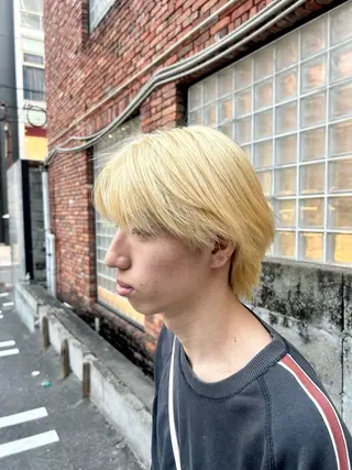 カラー メンズ 髪質改善×ハイトーン レイヤー天神美容室のヘアスタイル