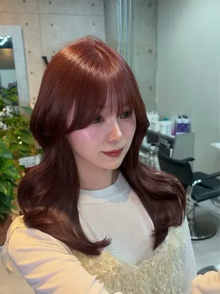 セミロング カラー みのり ワンホンヘア🕊️のヘアスタイル