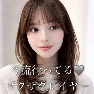 セミロング カラー ブリーチ縮毛矯正飛我 韓国ヘア🫧のヘアスタイル