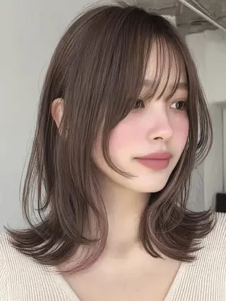 ミディアム カラー ✨エクステ✨本数・ 色合わせ相談可／山口のヘアスタイル