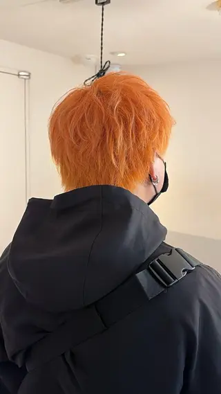ミディアム カラー メンズ ☁️ケアブリーチ￤ ウルフ￤Shioriのヘアスタイル