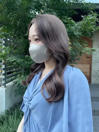 ロング カラー 顔周りカット 【オノザワリョウ】のヘアスタイル