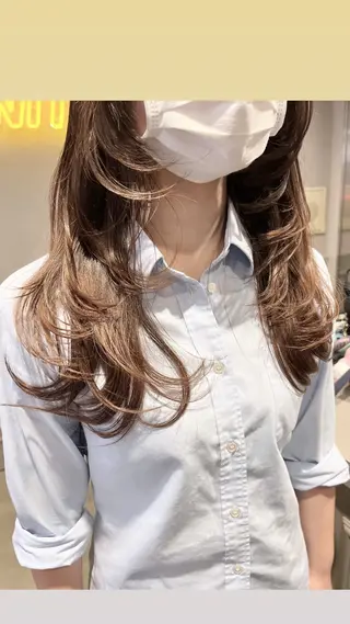 セミロング カラー パーマ ヘアアレンジ メンズ 上品＆韓国風 🥀海心🥀のヘアスタイル