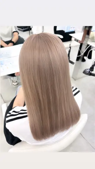 セミロング ハイトーン🌟/ 暖色カラー/あこ🎀のヘアスタイル