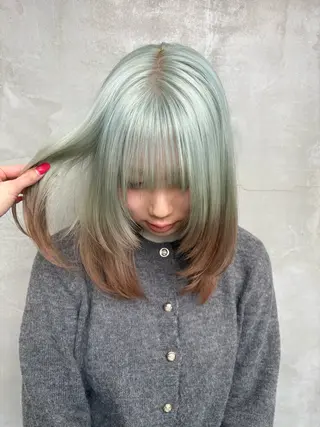 セミロング カラー 🧸艶々韓国ヘア 🧁mizunaのヘアスタイル