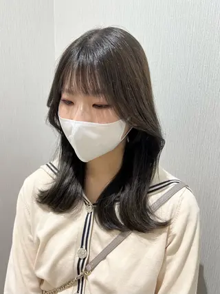 セミロング カラー 顔周りカット/透明感 カラー🤍大塚蛍のヘアスタイル