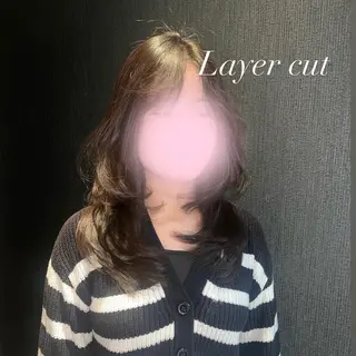 ミディアム レイヤーカット/ フェミニン💕/鏡のヘアスタイル