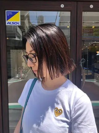 ミディアム デザイン特化ブリーチ 堀江美容室/ぱぴのヘアスタイル