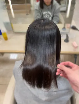 ロング シャドウパーマ／骨格 矯正カット　トモキのヘアスタイル