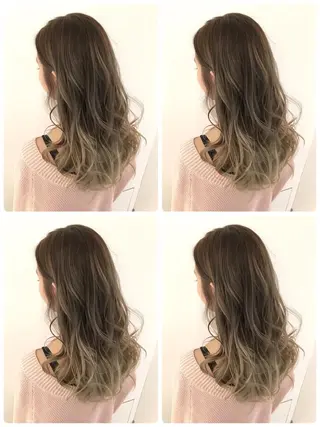 セミロング カラー ハイトーンブリーチ 土坂 由志【京都】のヘアスタイル
