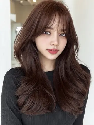 ロング 絶対綺麗な暖色カラー 🎯あります✨増渕✨のヘアスタイル
