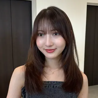 セミロング 結べるレイヤーカット /カラー/あさかのヘアスタイル