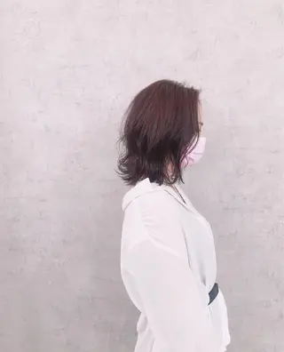 ミディアム カラー ヘアアレンジ ネイル マツエク・マツパ エビスザキレン/メン ズ/心斎橋🌳のヘアスタイル