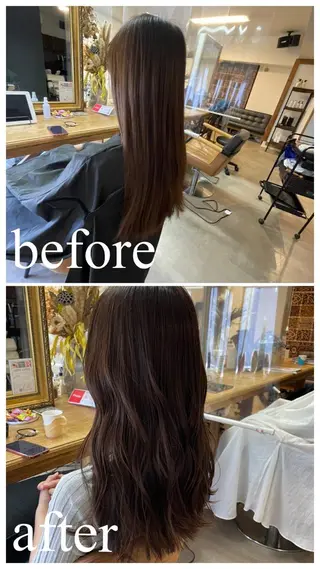 セミロング カラー 英語ok sohee ソヒ 305号室のヘアスタイル