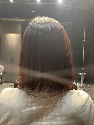 ミディアム 曲がる縮毛矯正/ブリ ーチカラー/安松龍一のヘアスタイル