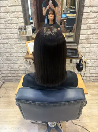 セミロング カラー 髪質改善/縮毛矯正 💜COCORO💜のヘアスタイル
