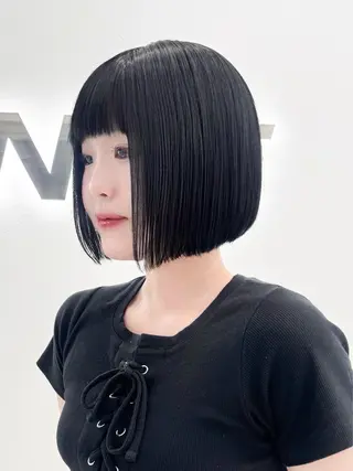 ショート カラー ヘアアレンジ 縮毛矯正🤍 盛れるボブ/ひかりのヘアスタイル
