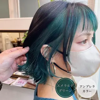 ショート カラー アンブレラカラー💫 フェイスフレーミングのヘアスタイル