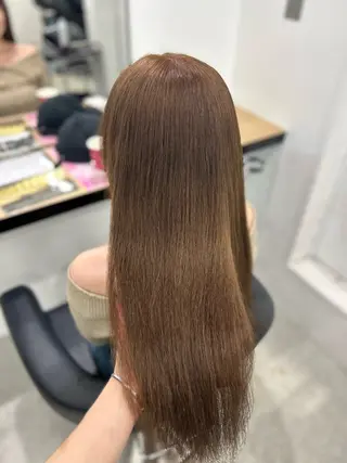 ロング カラー YUKA🤍ベージュ /ミルクティーのヘアスタイル