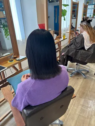 ミディアム パーマ RINNO🌷透明感 カラー/髪質改善のヘアスタイル