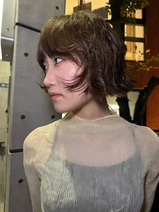 ショート レイヤーカット\パー マ　chinatsuのヘアスタイル