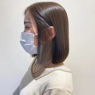 ミディアム カラー レイヤーカット/ ハイライト 千咲季のヘアスタイル