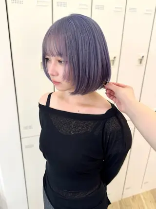 ミディアム カラー NANO／ ブリーチ×レイヤーのヘアスタイル