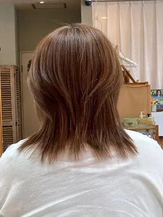ミディアム 高畑駅×縮毛矯正 縮毛矯正×湯浅貴子のヘアスタイル
