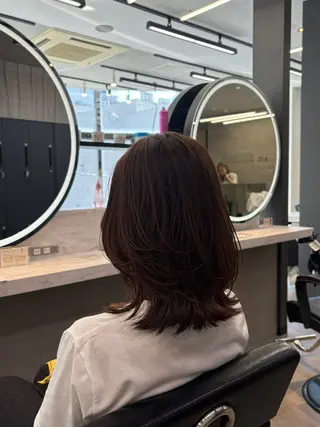 ミディアム カラー 上品☆韓国レイヤー 🤍ゆうが🤍のヘアスタイル